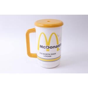 McDonald's, Travel Mug with Lid, Logan and Brigham City, Utah, White-Yellow